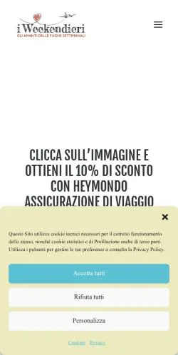 Forhåndsvisning av nettstedet I Weekendieri, medium fra Italia for sponsede artikler