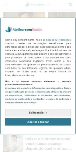 스폰서 기사용 브라질 매체 Melhor Com Saúde 사이트 미리보기