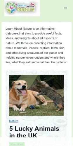 Forhåndsvisning av nettstedet Learn About Nature, medium fra USA for sponsede artikler