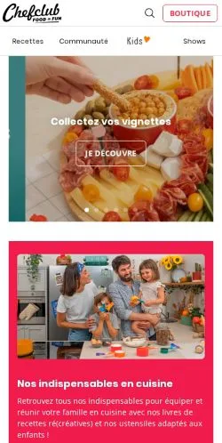 Anteprima del sito Chefclub, media di Francia per articoli sponsorizzati
