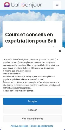 Anteprima del sito Balibonjour, media di Francia per articoli sponsorizzati