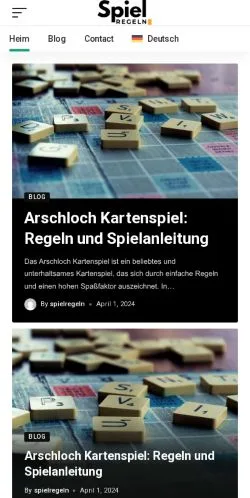 Podgląd witryny Spielregeln, medium z kraju Niemcy do artykułów sponsorowanych