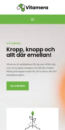 Voorbeeld van de site Vitamera, medium uit Zweden voor gesponsorde artikelen