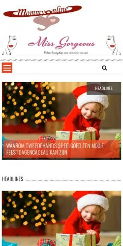 Anteprima del sito MommyOnline, media di Paesi Bassi per articoli sponsorizzati