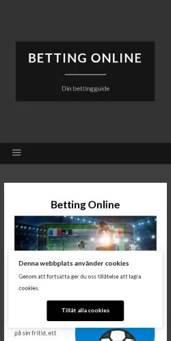 Vista previa del sitio Betting Online, medio de Suecia para artículos patrocinados