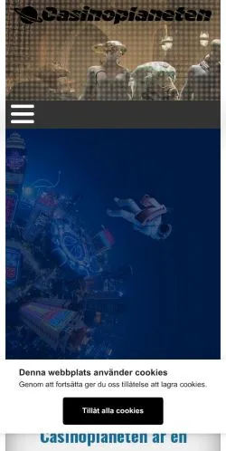 Anteprima del sito Casinoplaneten, media di Svezia per articoli sponsorizzati