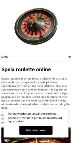 Podgląd witryny Spela Roulette Online, medium z kraju Szwecja do artykułów sponsorowanych