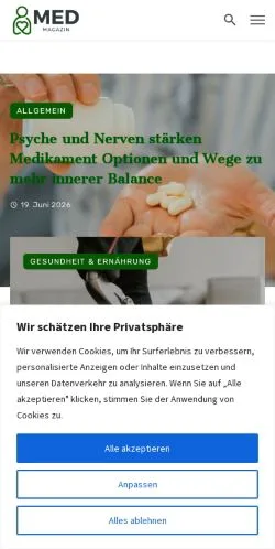 Anteprima del sito Med-Mag, media di Germania per articoli sponsorizzati