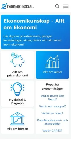 Anteprima del sito Ekonomikunskap, media di Svezia per articoli sponsorizzati