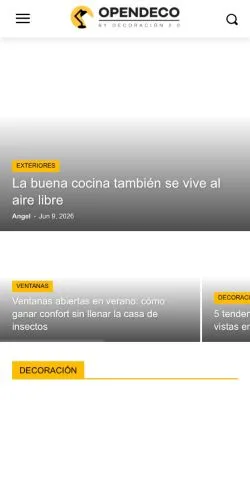 Förhandsvisning av webbplatsen OpenDeco, medium i Spanien för sponsrade artiklar