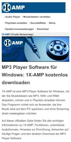 Anteprima del sito 1X-AMP, media di Germania per articoli sponsorizzati