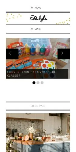 Pré-visualização do site Féelyli, meio de França para artigos patrocinados