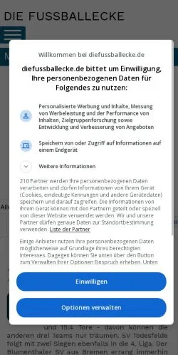 スポンサード記事向けのドイツメディア、Die Fussballeckeのサイトプレビュー
