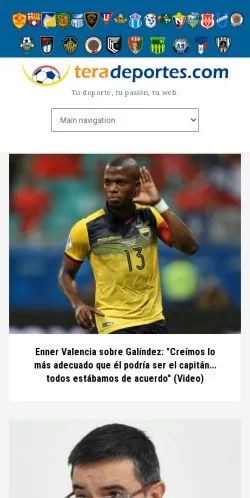 Voorbeeld van de site Tera Deportes Ecuador, medium uit Spanje voor gesponsorde artikelen