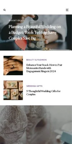 Anteprima del sito PreOwned Wedding Blog, media di Stati Uniti per articoli sponsorizzati