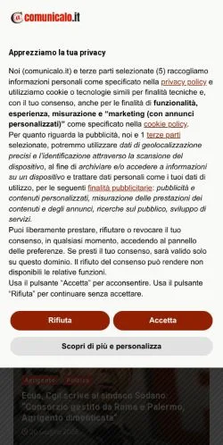 Aperçu du site Comunicalo, média de Italie pour articles sponsorisés