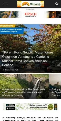 Preview of the MaCamp website, a media outlet in Brazil for sponsored articles
