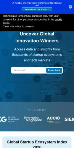 Vista previa del sitio StartupBlink, medio de Estados Unidos para artículos patrocinados