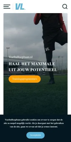 Anteprima del sito Voetballoopbaan, media di Paesi Bassi per articoli sponsorizzati