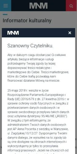 스폰서 기사용 폴란드 매체 Mówią Na Mieście 사이트 미리보기