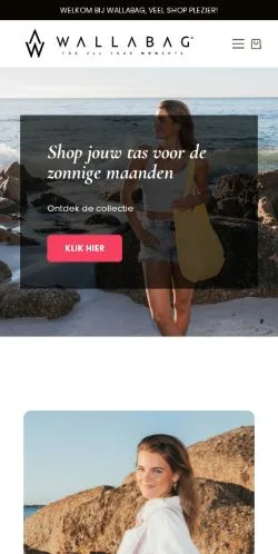 スポンサード記事向けのオランダメディア、Wallabag Mom Bagsのサイトプレビュー