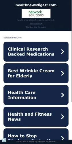 Anteprima del sito HealthNewsDigest, media di Stati Uniti per articoli sponsorizzati