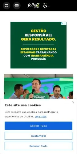Podgląd witryny Folha Z, medium z kraju Brazylia do artykułów sponsorowanych