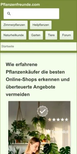 Anteprima del sito Pflanzenfreunde, media di Germania per articoli sponsorizzati