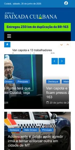 Podgląd witryny Baixada Cuiabana, medium z kraju Brazylia do artykułów sponsorowanych