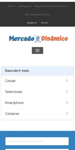 Anteprima del sito Mercado Dinâmico, media di Brasile per articoli sponsorizzati