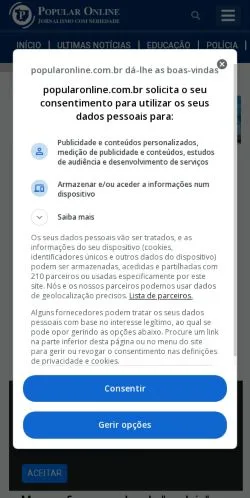 スポンサード記事向けのブラジルメディア、Popular Onlineのサイトプレビュー