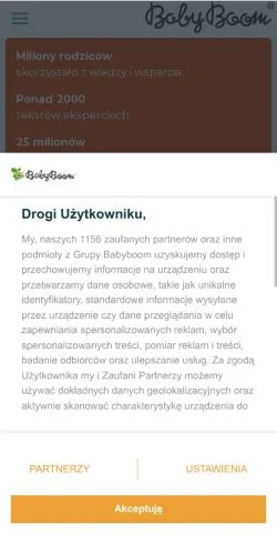Anteprima del sito BabyBoom, media di Polonia per articoli sponsorizzati