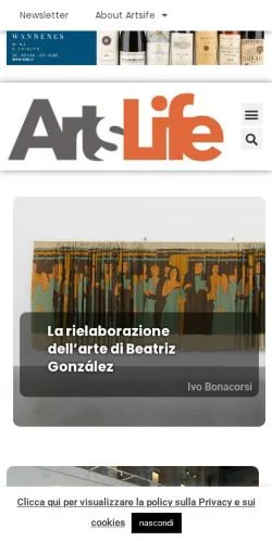 Aperçu du site ArtsLife, média de Italie pour articles sponsorisés
