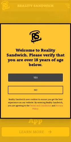 Podgląd witryny Reality Sandwich, medium z kraju Stany Zjednoczone do artykułów sponsorowanych
