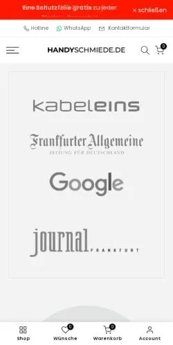 Anteprima del sito Handyschmiede iPhone, media di Germania per articoli sponsorizzati