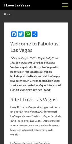 Anteprima del sito I Love Las Vegas, media di Paesi Bassi per articoli sponsorizzati