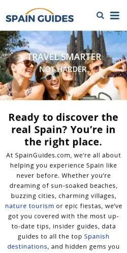 Podgląd witryny Spain Travel Guide, medium z kraju Wielka Brytania do artykułów sponsorowanych