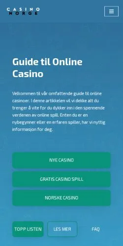 Anteprima del sito Casinonorge, media di Norvegia per articoli sponsorizzati