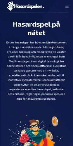 Anteprima del sito Hasardspelen, media di Svezia per articoli sponsorizzati
