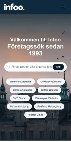 Podgląd witryny Infoo, medium z kraju Szwecja do artykułów sponsorowanych