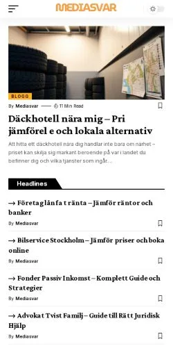 Anteprima del sito MediaSvar, media di Svezia per articoli sponsorizzati
