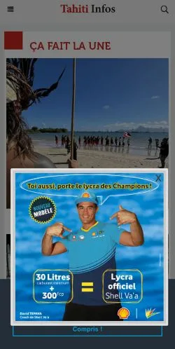 Anteprima del sito Tahiti Infos, media di Francia per articoli sponsorizzati