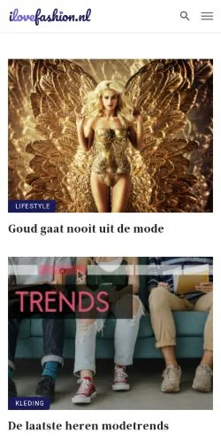 Voorbeeld van de site I Love Fashion News, medium uit Nederland voor gesponsorde artikelen