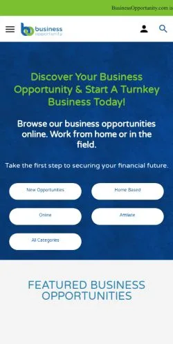 Podgląd witryny BusinessOpportunity, medium z kraju Stany Zjednoczone do artykułów sponsorowanych