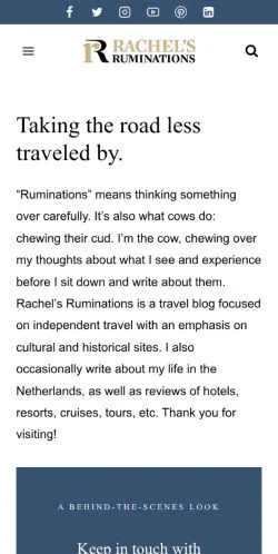 Anteprima del sito Rachel's Ruminations, media di Stati Uniti per articoli sponsorizzati