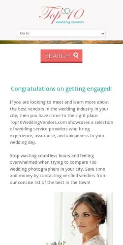 Podgląd witryny Top 10 Wedding Vendors, medium z kraju Stany Zjednoczone do artykułów sponsorowanych