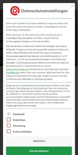 Anteprima del sito Kontaktbörsen Vergleich, media di Germania per articoli sponsorizzati