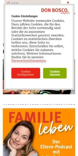 Podgląd witryny Don Bosco Magazin, medium z kraju Niemcy do artykułów sponsorowanych