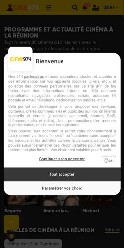 Aperçu du site Cinéma Réunion, média de France pour articles sponsorisés