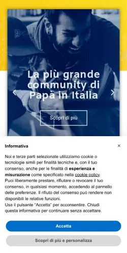 スポンサード記事向けのイタリアメディア、Superpapàのサイトプレビュー